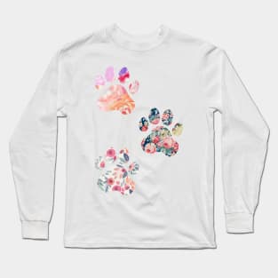 Floral Paw Print Trio Long Sleeve T-Shirt